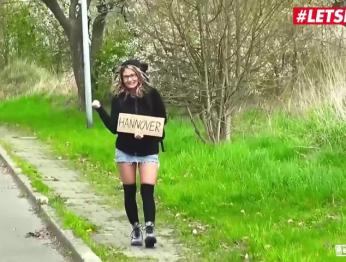 LETSDOEIT - Грубый секс на дороге с кудрявой блондинкой Иззи Мендосой