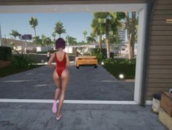 SunbayCity [SFM Hentai game] Ep.1 Бродить в сексуальном красном сплошном купальнике в пародии на GTA